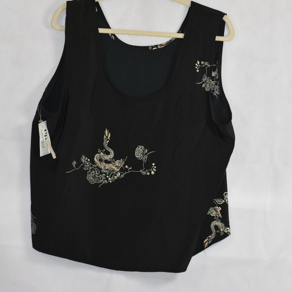 Black Print Light Top SZ 2W Bantry Bay NWT